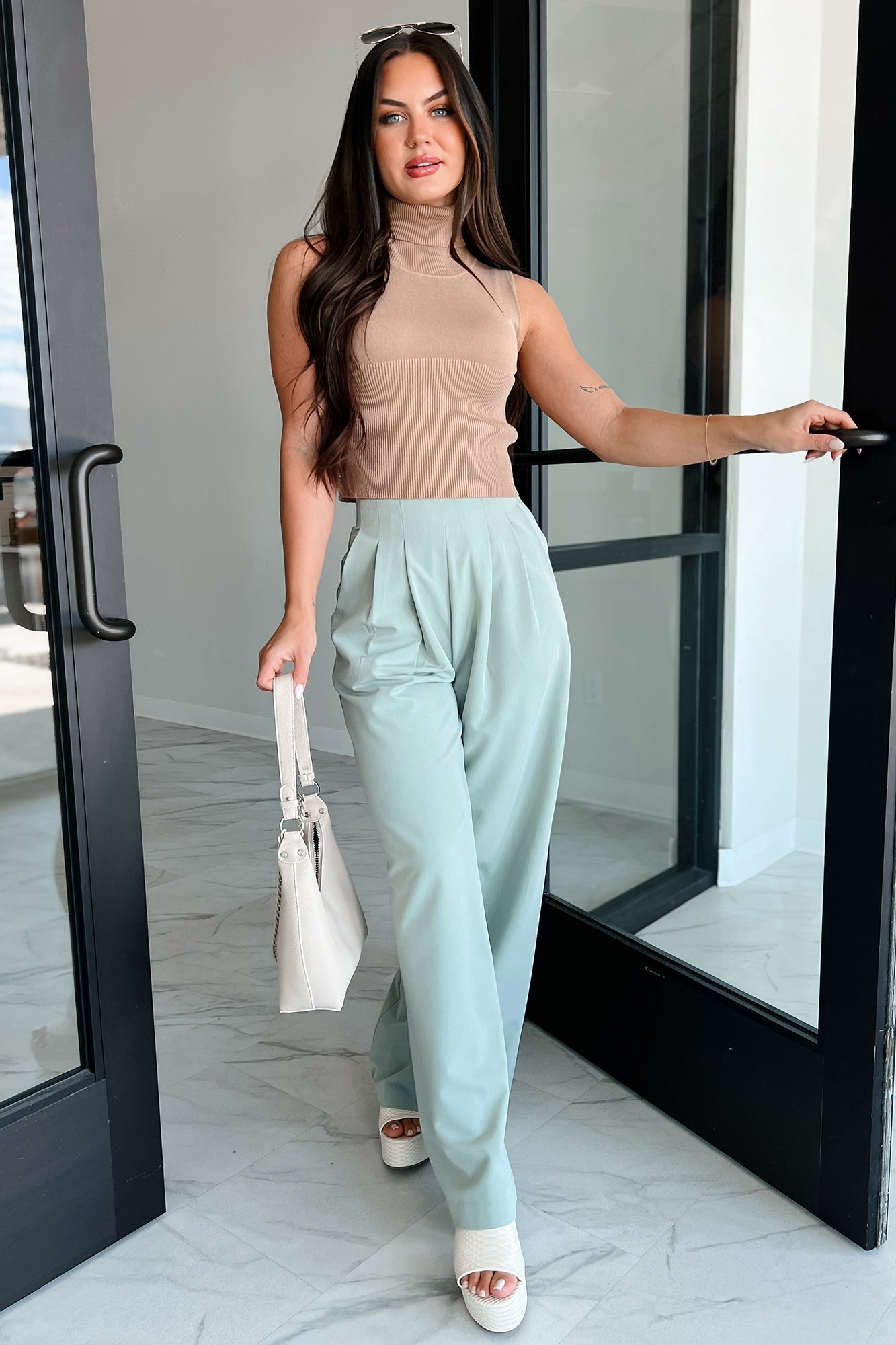 Living With Purpose Wide Leg Pants (Sage)