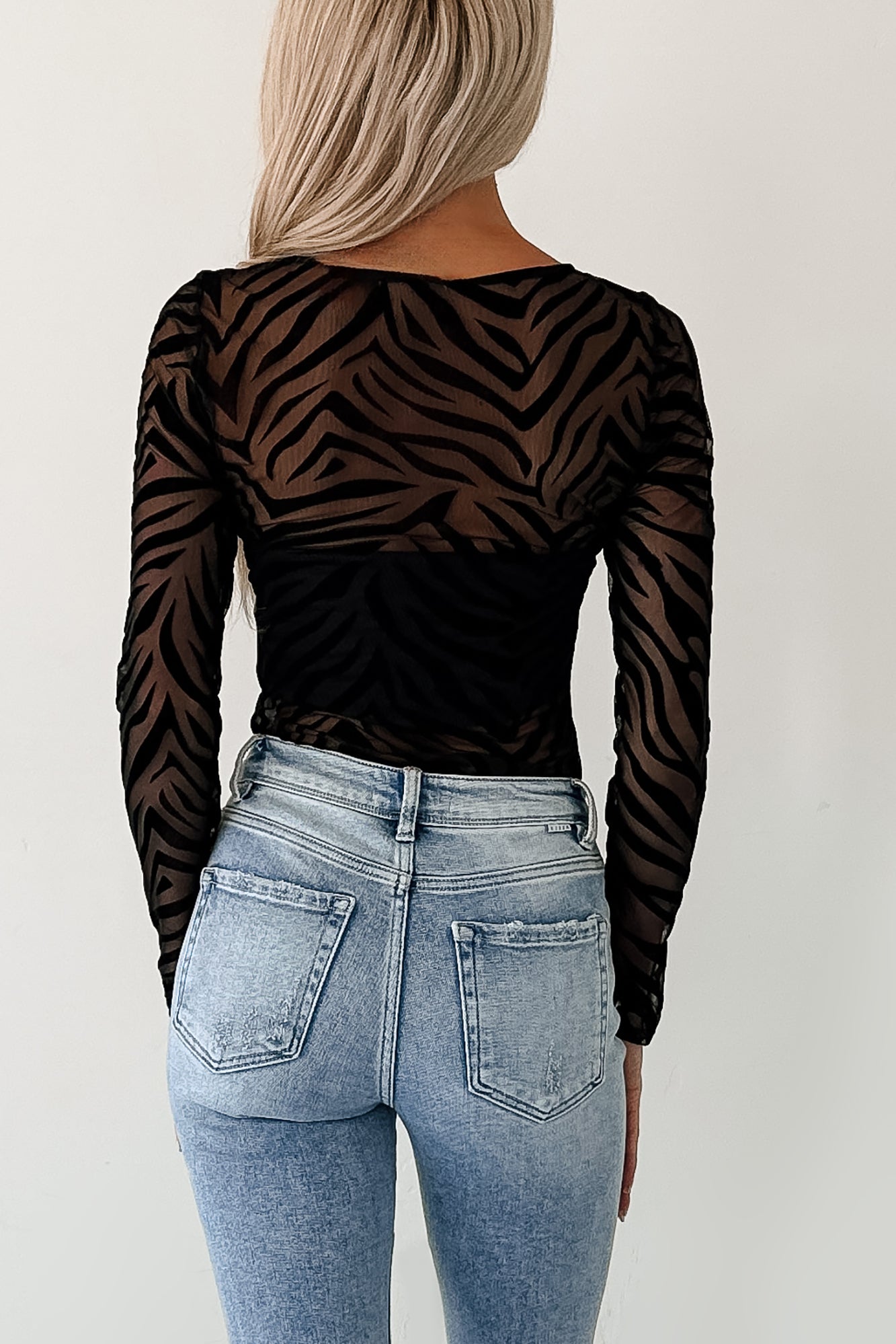 Wild At Heart Animal Print Mesh Bodysuit (Black Zebra)